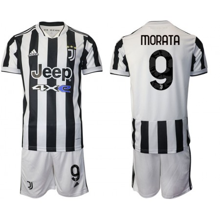 Fußballtrikots Juventus Alvaro Morata 9 Kinder Heim Trikotsatz 2021-2022 Fußballtrikots Juventus Alvaro Morata 9 Kinder Heim Trikotsatz 2021-2022